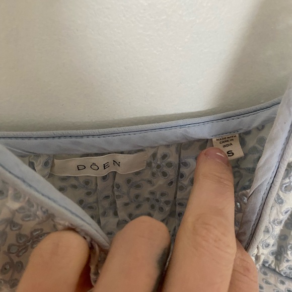 Doen Light Blue Floral Tiered Spaghetti-Strap Midi Dress - Picture 3 of 3